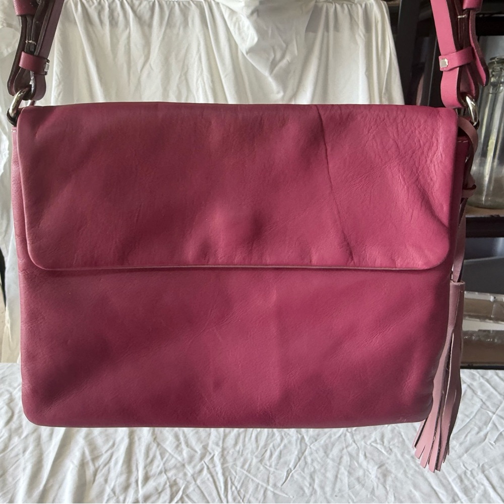 Gianni Chiarini Pink Leather Shoulder Bag w/ Tassels